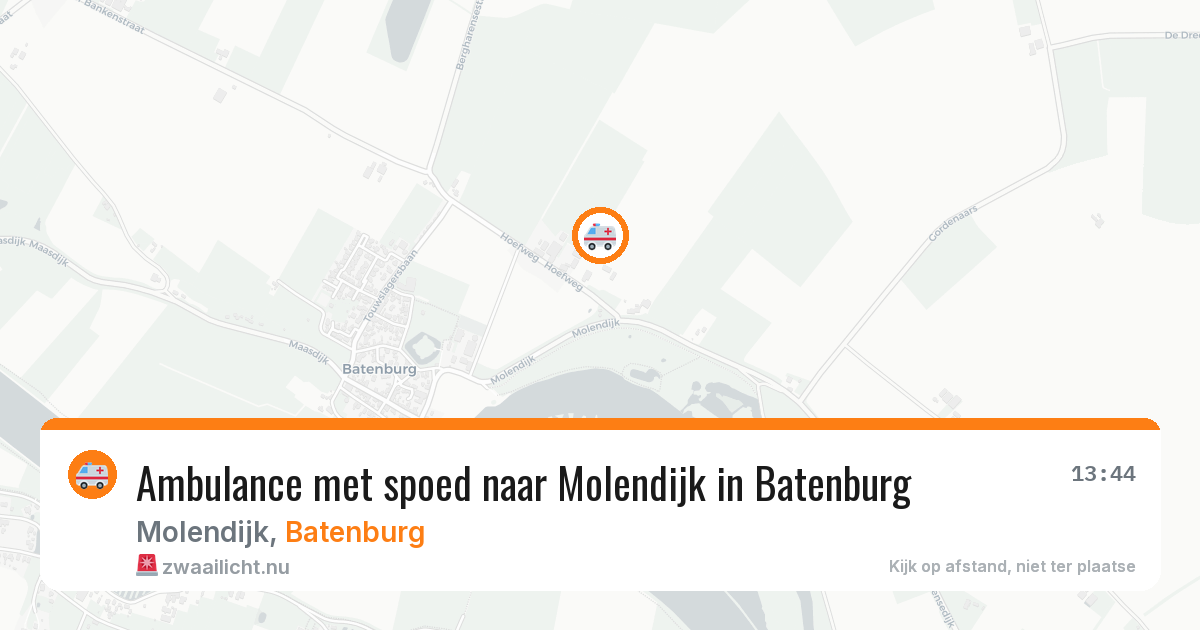 Ambulance met spoed naar Molendijk in Batenburg — 8 mrt 2026