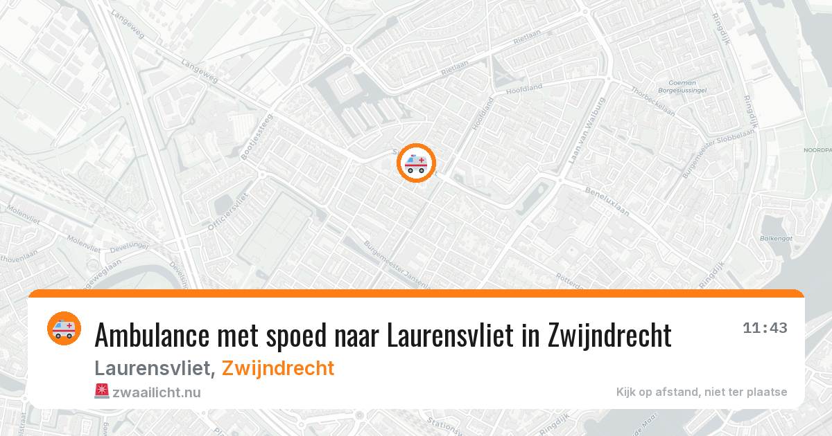 Ambulance met spoed naar Laurensvliet in Zwijndrecht — 25 jul 2026
