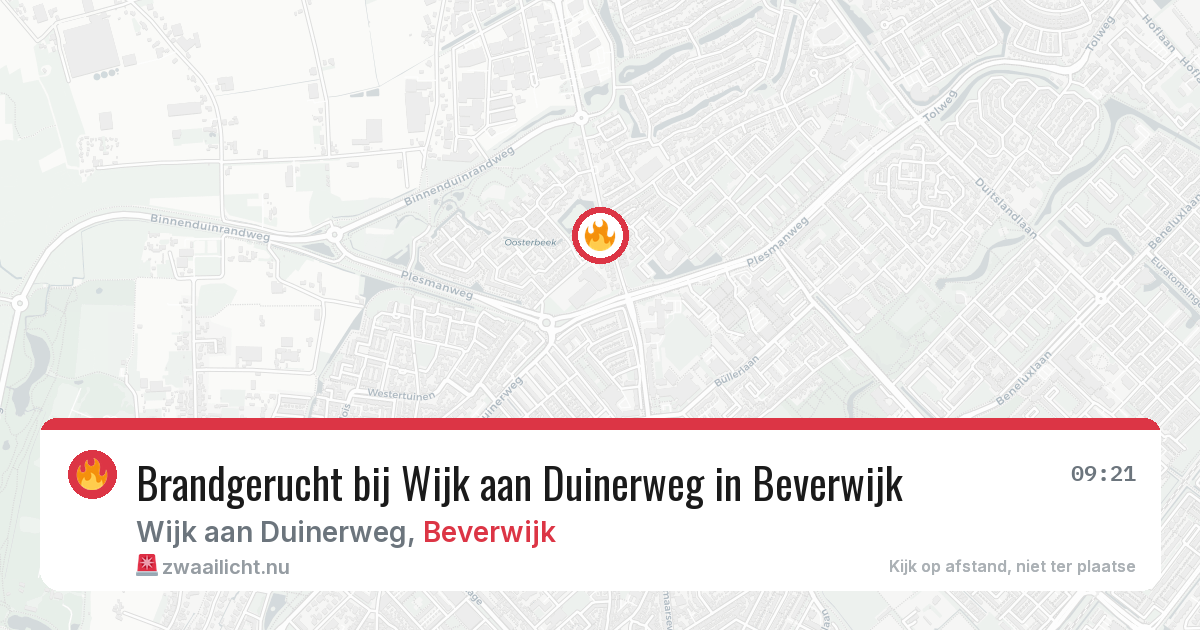 Brandgerucht bij Wijk aan Duinerweg in Beverwijk — 23 jul 2026