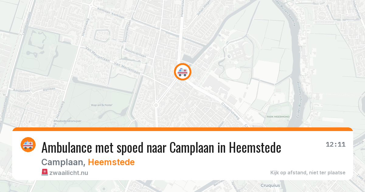 Ambulance met spoed naar Camplaan in Heemstede — 14 jul 2026