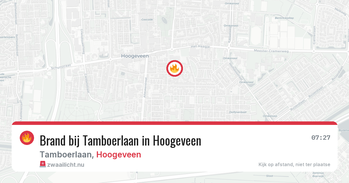Brand bij Tamboerlaan in Hoogeveen — 25 apr 2026