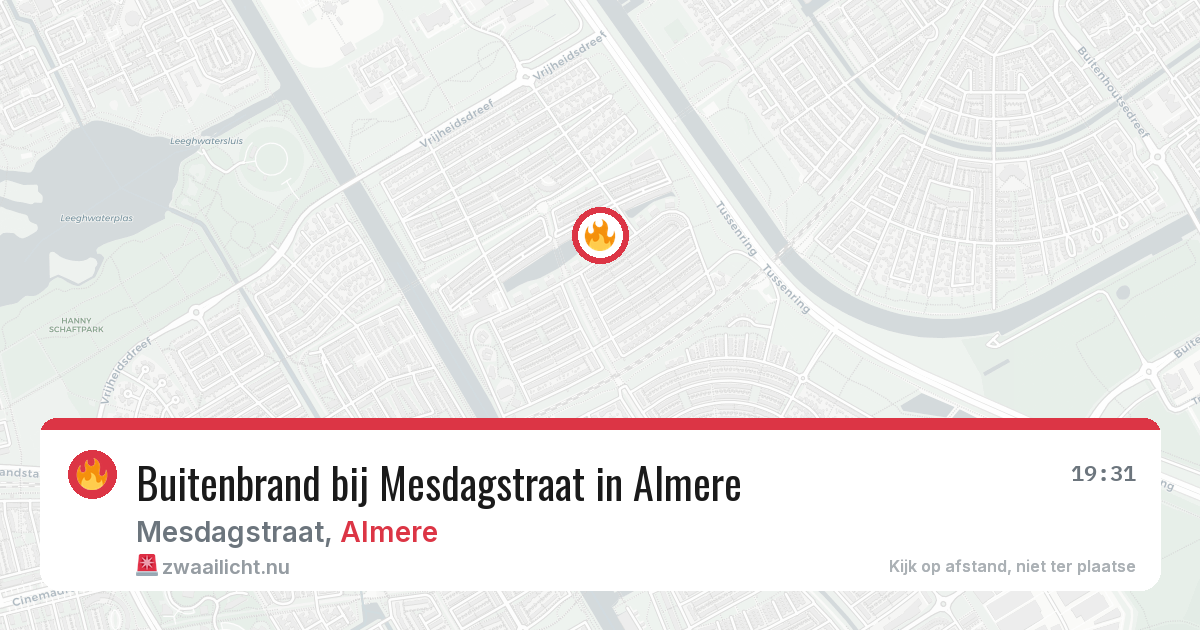 Buitenbrand bij Mesdagstraat in Almere — 22 mrt 2026