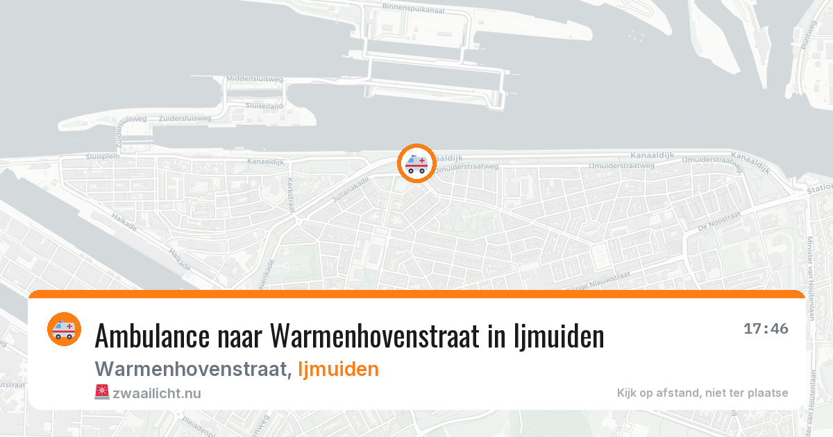 Ambulance naar Warmenhovenstraat in Ijmuiden — 17 jul 2026