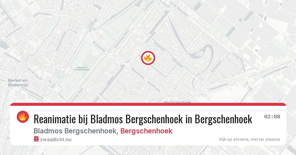 Reanimatie bij Bladmos Bergschenhoek in Bergschenhoek — 25 jul 2026