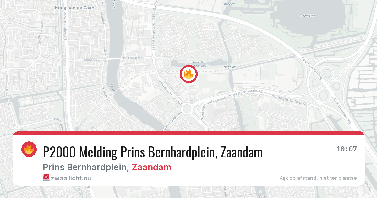 P2000 Melding Prins Bernhardplein, Zaandam — 20 jul 2026