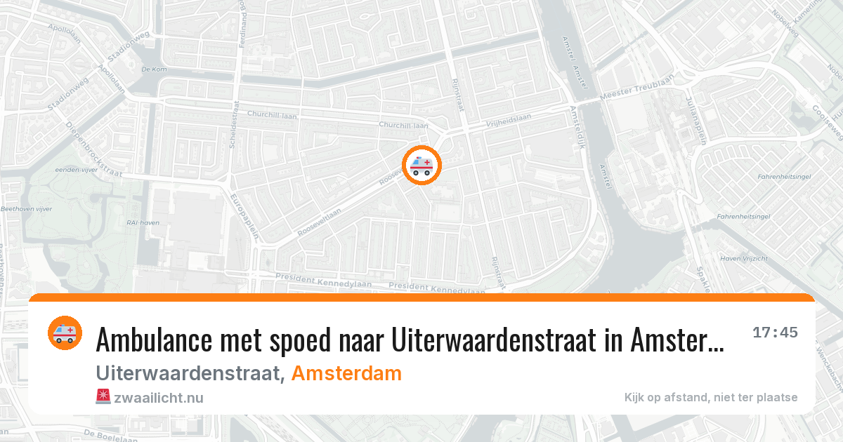 Ambulance met spoed naar Uiterwaardenstraat in Amsterdam — 16 jul 2026