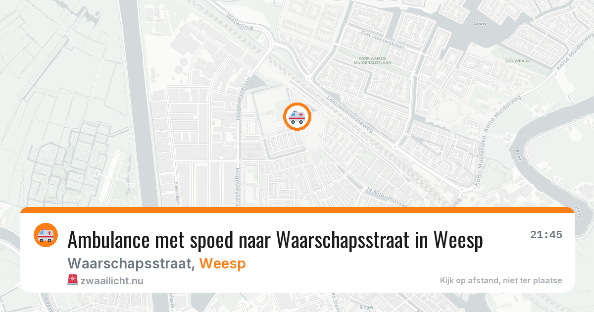 Ambulance met spoed naar Waarschapsstraat in Weesp — 27 mei 2026