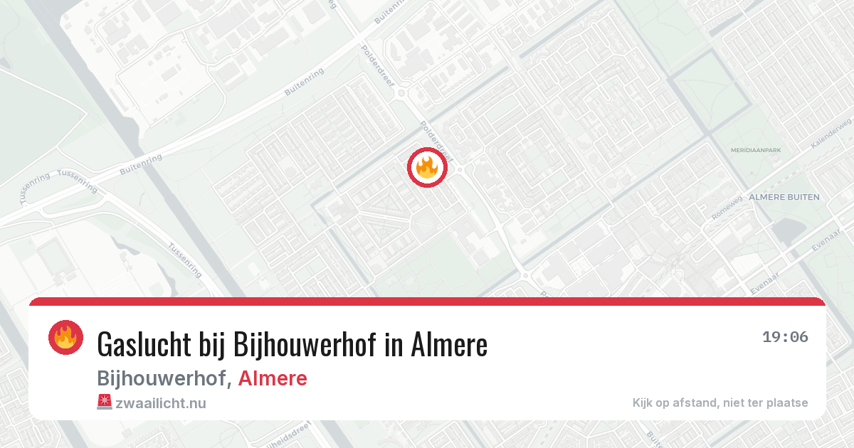 Gaslucht bij Bijhouwerhof in Almere — 8 mei 2026