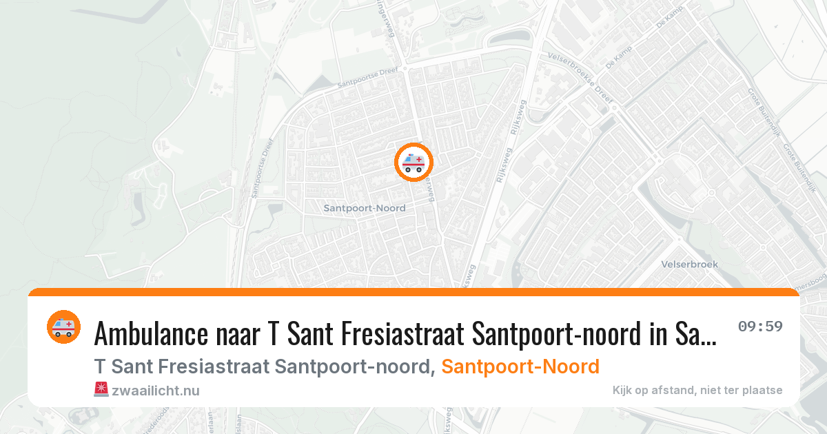Ambulance naar T Sant Fresiastraat Santpoort-noord in Santpoort-Noord — 20 jul 2026