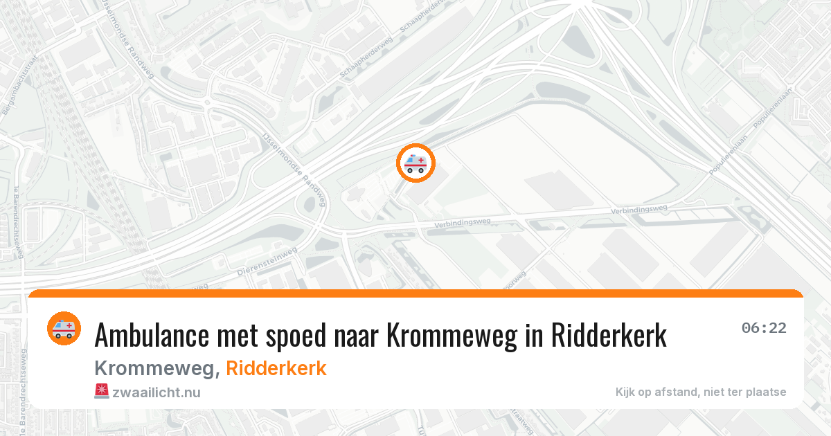 Ambulance met spoed naar Krommeweg in Ridderkerk — 20 mrt 2026
