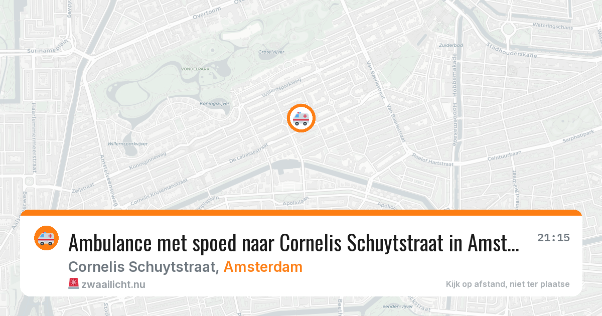 Ambulance met spoed naar Cornelis Schuytstraat in Amsterdam — 13 jul 2026