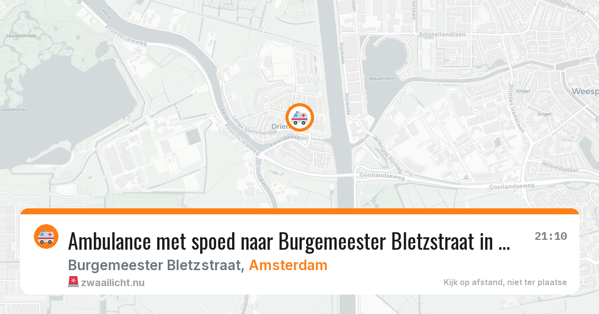 Ambulance met spoed naar Burgemeester Bletzstraat in Amsterdam — 24 jul 2026