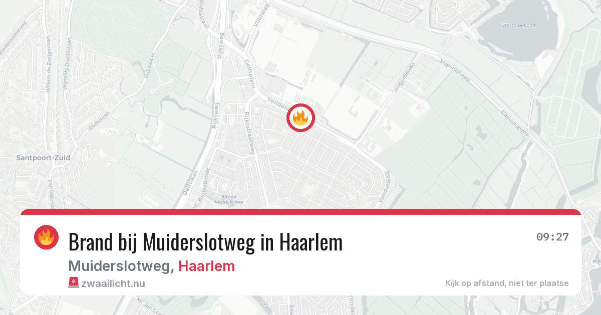 Brand bij Muiderslotweg in Haarlem — 5 mei 2026