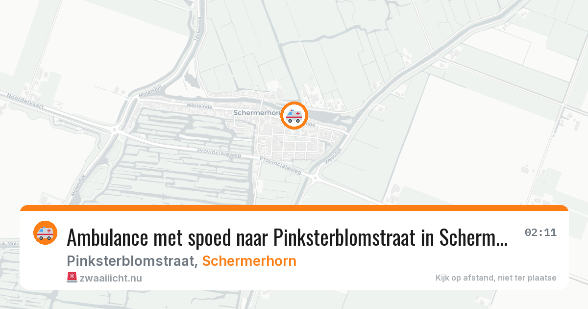 Ambulance met spoed naar Pinksterblomstraat in Schermerhorn — 12 mei 2026