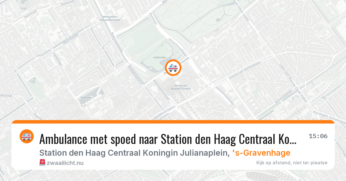 Ambulance met spoed naar Station den Haag Centraal Koningin Julianaplein in 's-Gravenhage — 31 jan 2026