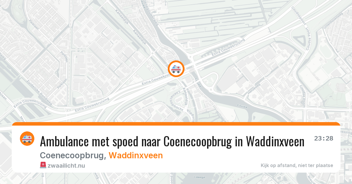 Ambulance met spoed naar Coenecoopbrug in Waddinxveen — 2 apr 2026