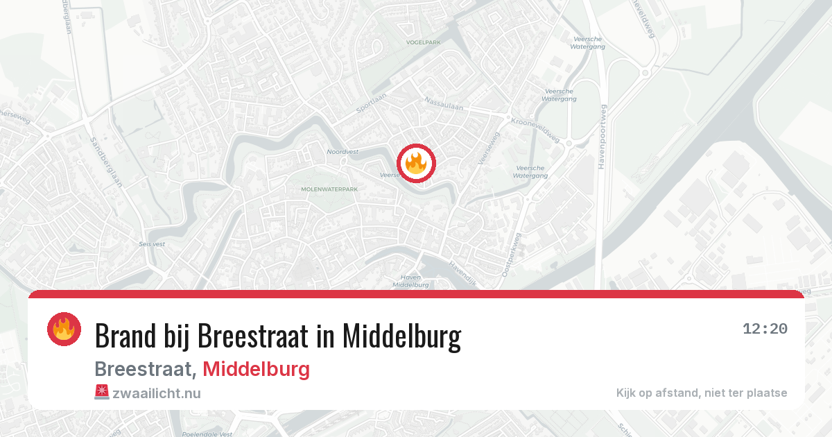 Brand bij Breestraat in Middelburg — 25 jul 2026