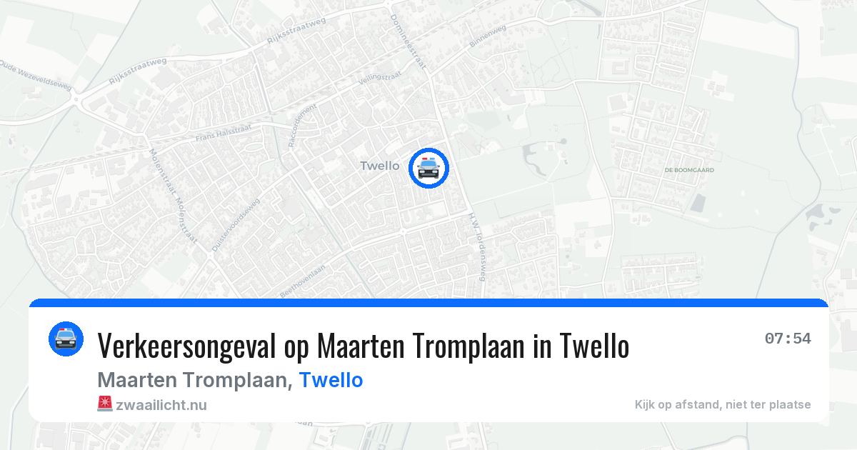 Verkeersongeval op Maarten Tromplaan in Twello — 13 jul 2026