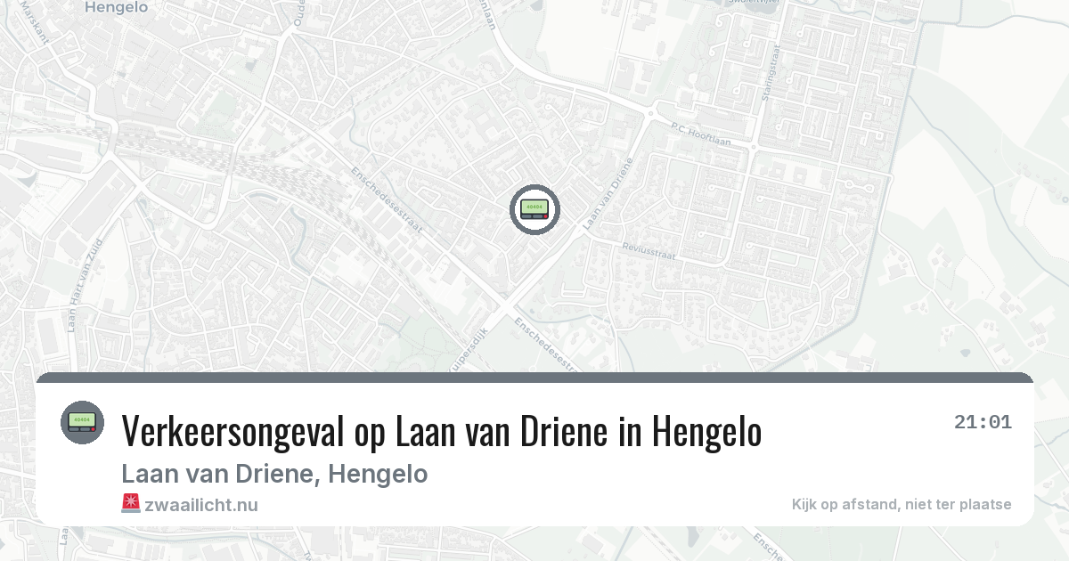 Verkeersongeval op Laan van Driene in Hengelo — 21 jul 2026