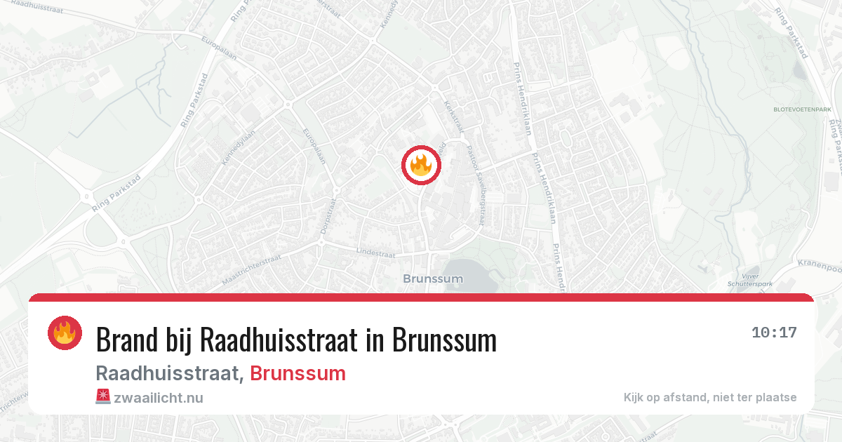 Brand bij Raadhuisstraat in Brunssum — 20 jul 2026
