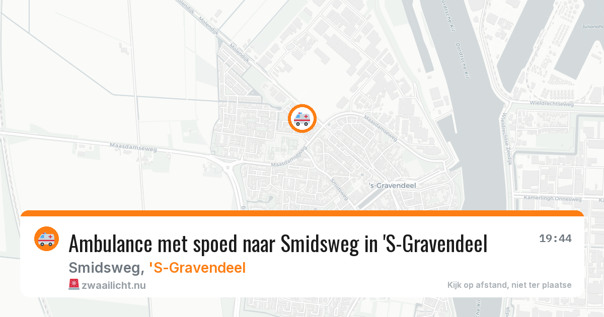 Ambulance met spoed naar Smidsweg in 'S-Gravendeel — 16 jul 2026