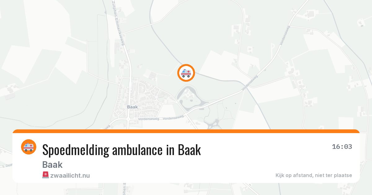 Spoedmelding ambulance in Baak — 2 mrt 2026