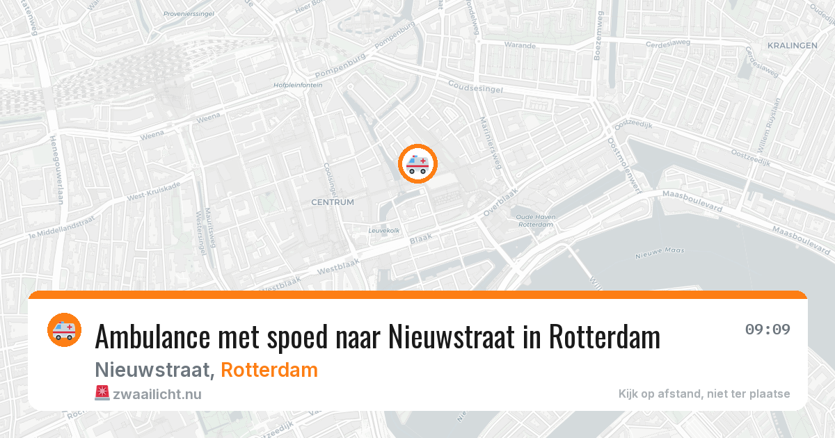 Ambulance met spoed naar Nieuwstraat in Rotterdam — 20 jul 2026