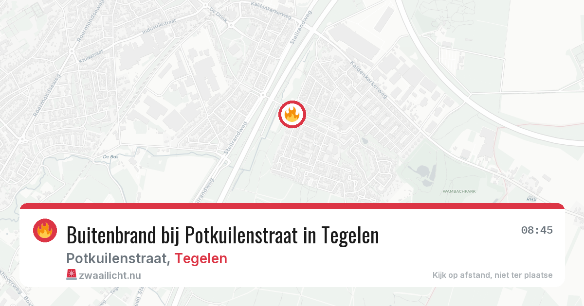 Buitenbrand bij Potkuilenstraat in Tegelen — 13 jul 2026