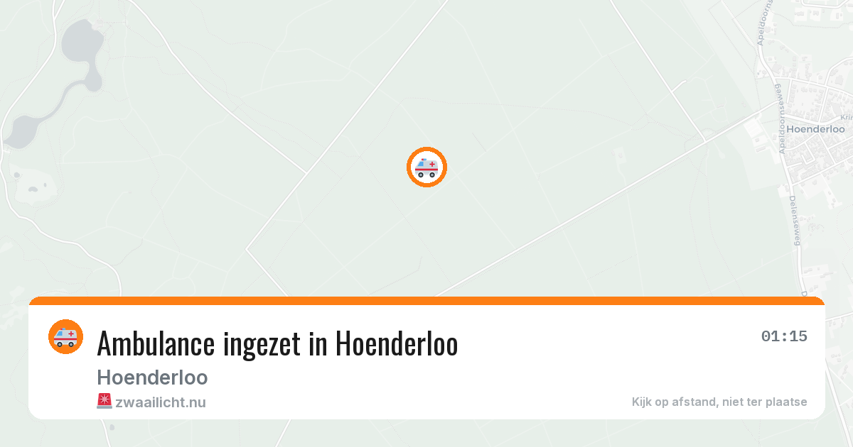 Ambulance ingezet in Hoenderloo — 26 mei 2026