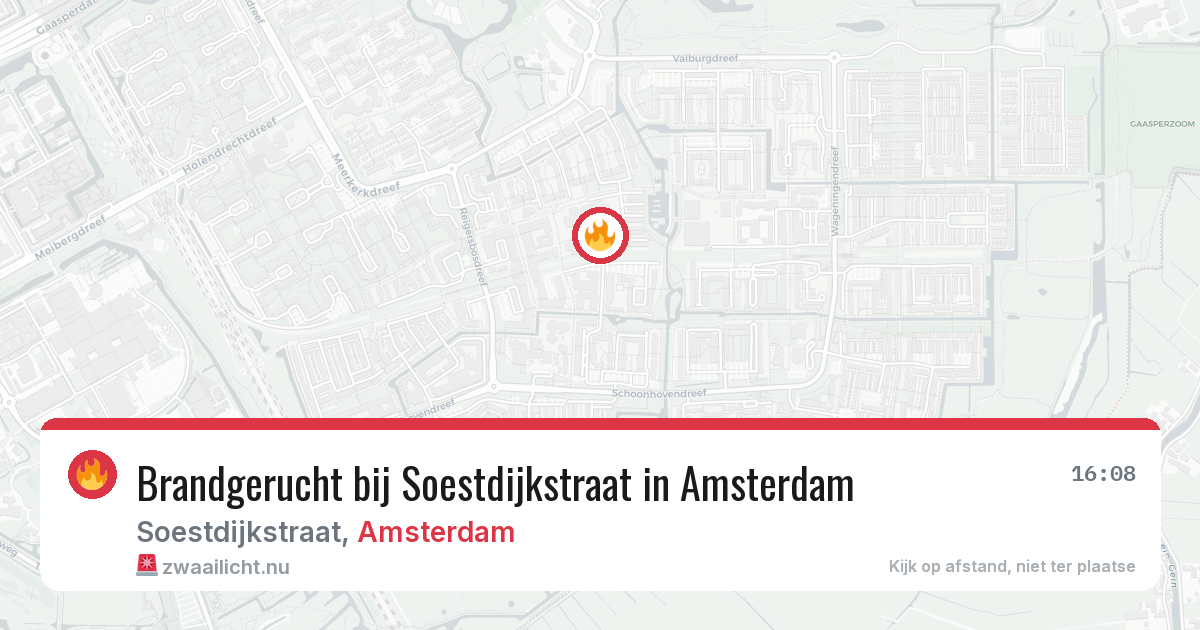 Brandgerucht bij Soestdijkstraat in Amsterdam — 8 jun 2026