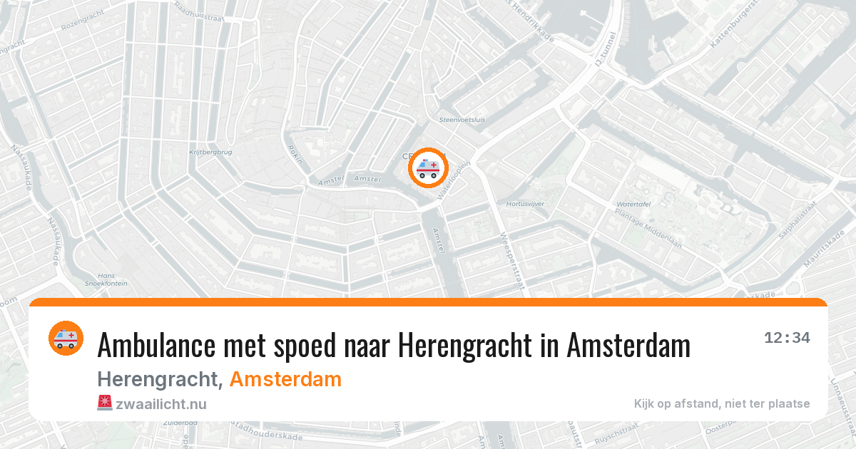 Ambulance met spoed naar Herengracht in Amsterdam — 25 mrt 2026