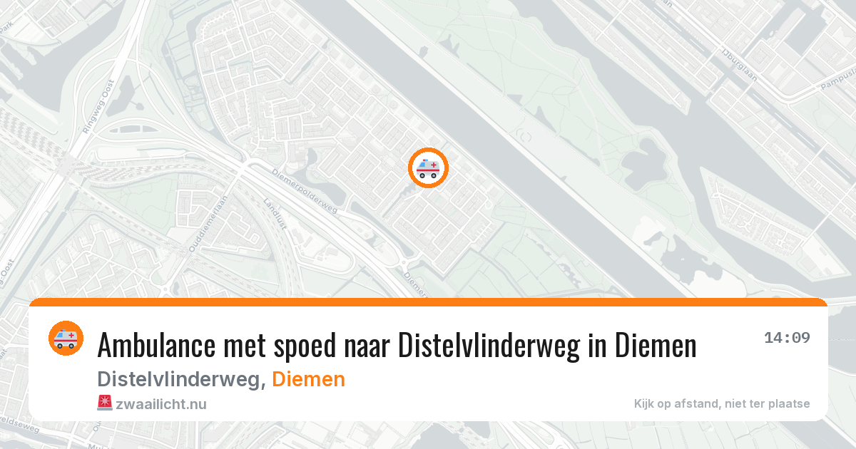 Ambulance met spoed naar Distelvlinderweg in Diemen — 14 mei 2026