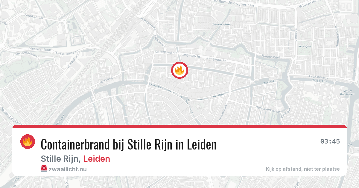 Containerbrand bij Stille Rijn in Leiden — 16 jul 2026