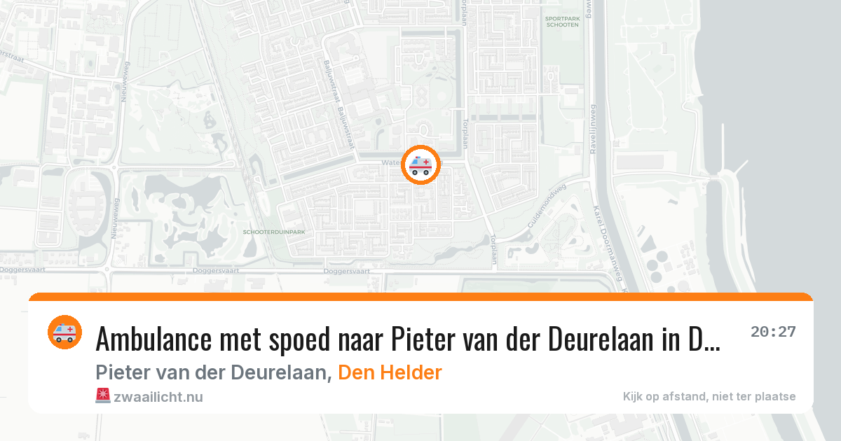 Ambulance met spoed naar Pieter van der Deurelaan in Den Helder — 17 jul 2026