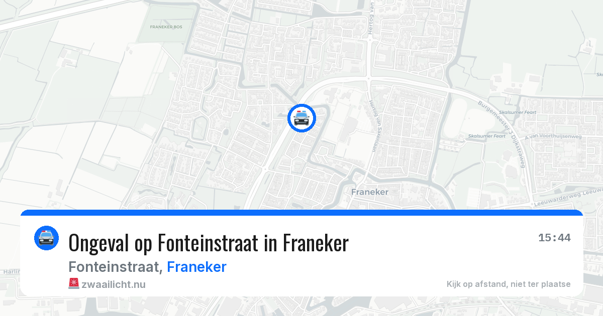Ongeval op Fonteinstraat in Franeker — 24 mei 2026