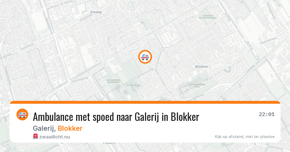 Ambulance met spoed naar Galerij in Blokker — 22 mei 2026