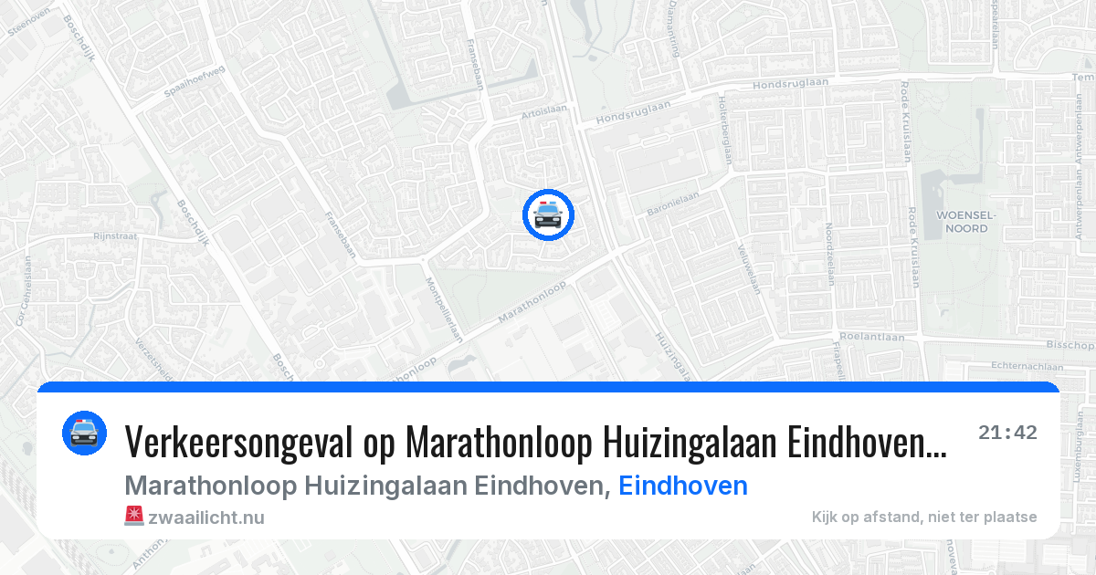 Verkeersongeval op Marathonloop Huizingalaan Eindhoven in Eindhoven — 19 jan 2026