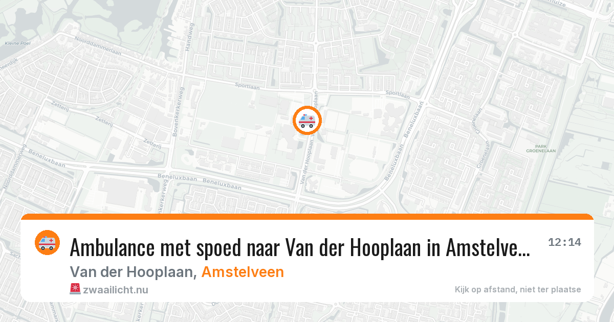 Ambulance met spoed naar Van der Hooplaan in Amstelveen — 20 jul 2026