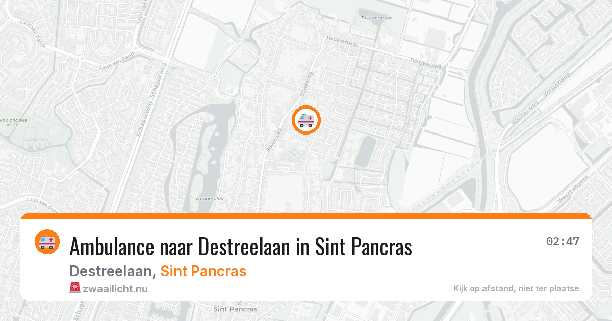 Ambulance naar Destreelaan in Sint Pancras — 20 jul 2026