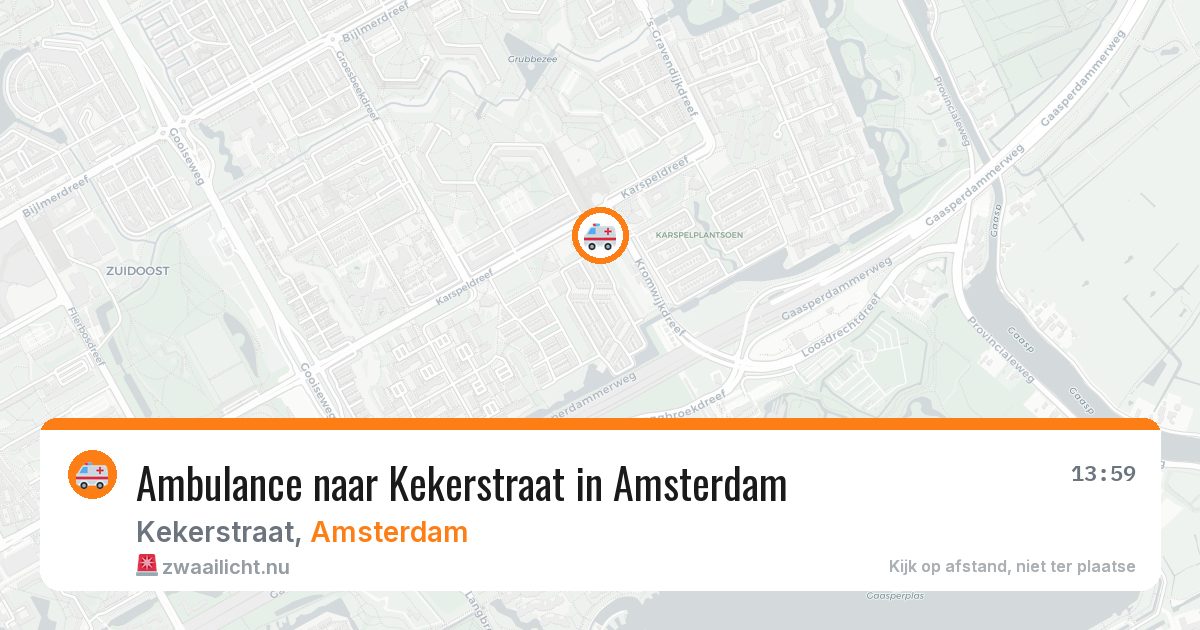 Ambulance naar Kekerstraat in Amsterdam — 24 jul 2026