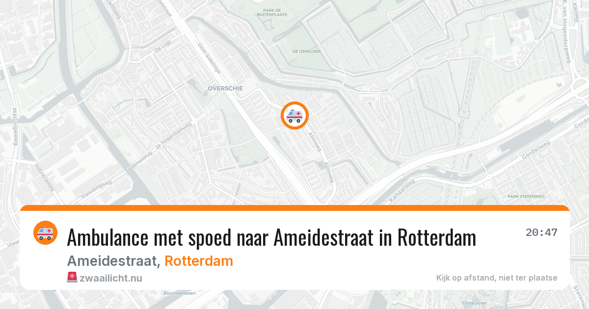 Ambulance met spoed naar Ameidestraat in Rotterdam — 24 jul 2026