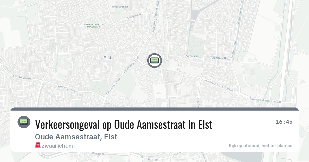 Verkeersongeval op Oude Aamsestraat in Elst — 26 jun 2026