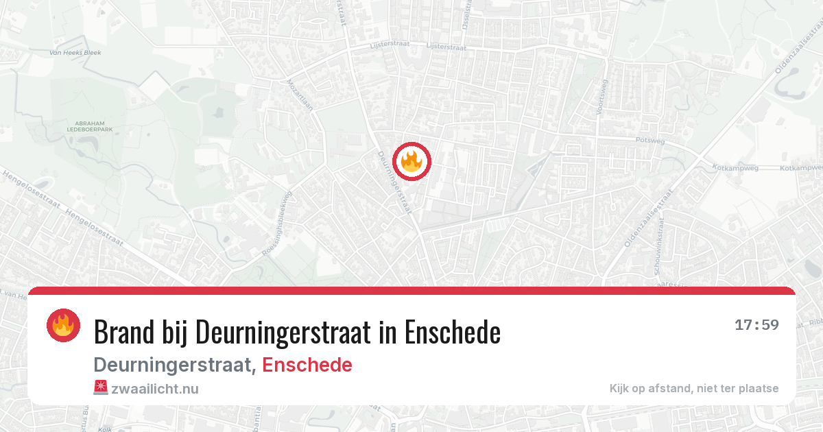 Brand bij Deurningerstraat in Enschede — 23 jul 2026