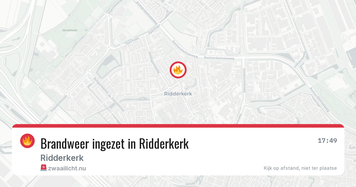 Brandweer ingezet in Ridderkerk — 26 mei 2026 | 🚨 Zwaailicht.nu