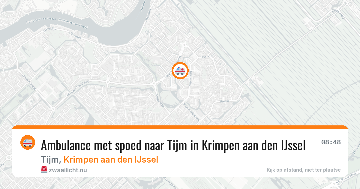 Ambulance met spoed naar Tijm in Krimpen aan den IJssel — 11 jul 2026