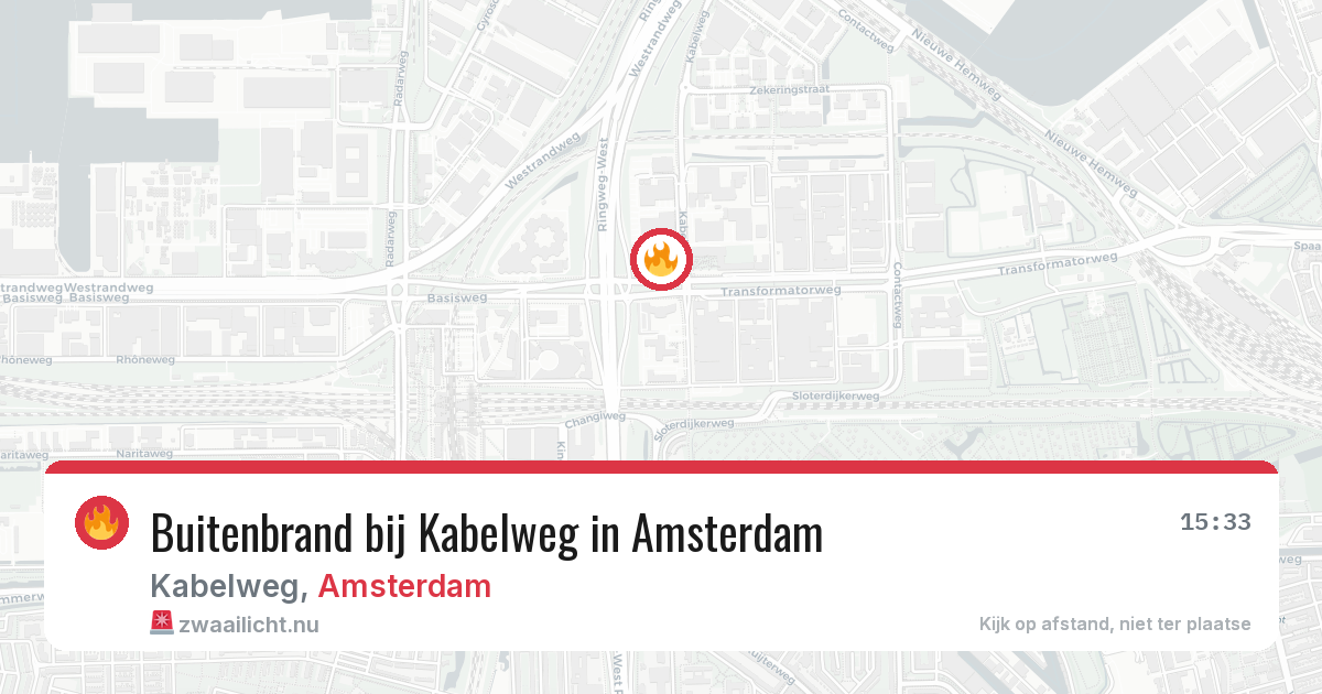 Buitenbrand bij Kabelweg in Amsterdam — 4 jun 2026
