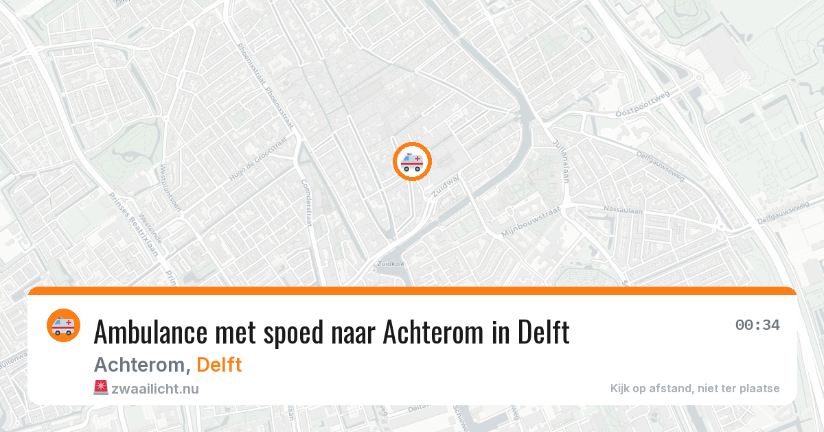Ambulance met spoed naar Achterom in Delft — 16 mei 2026