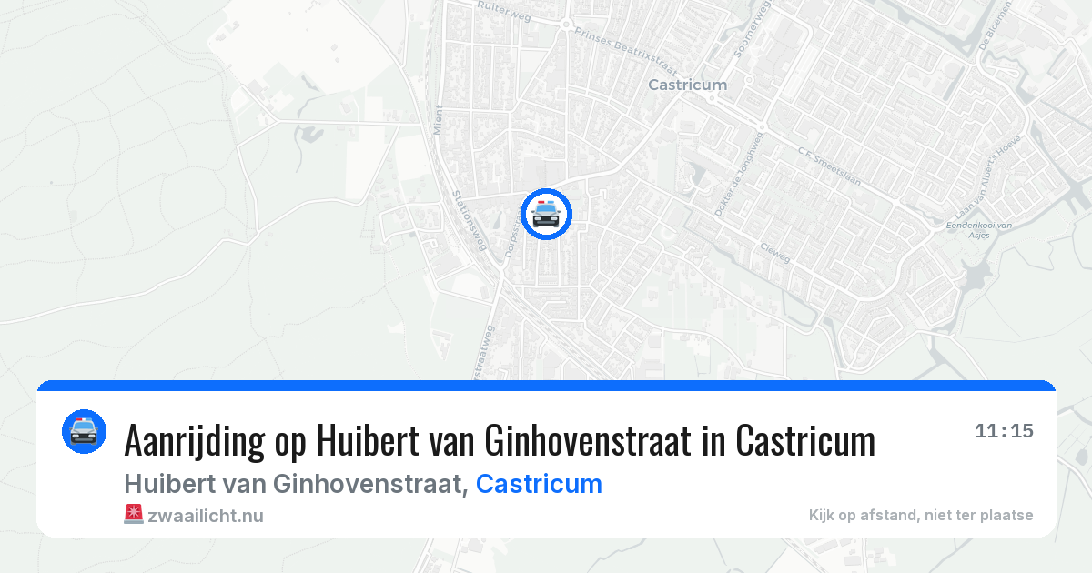 Aanrijding op Huibert van Ginhovenstraat in Castricum — 23 apr 2026