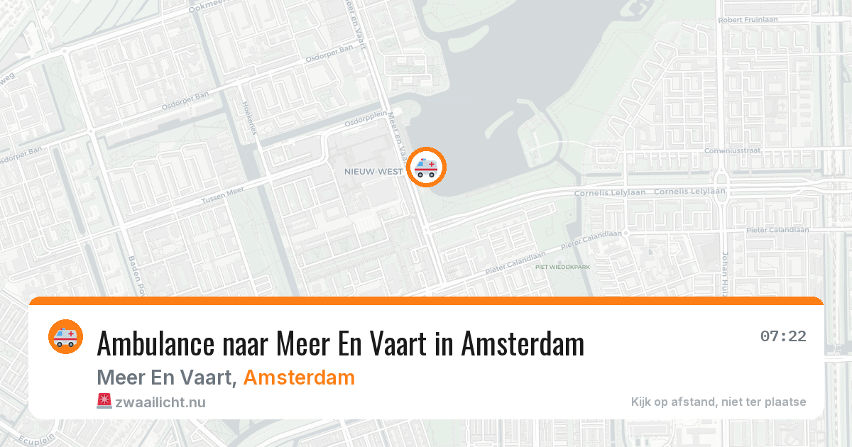 Ambulance naar Meer En Vaart in Amsterdam — 16 jul 2026