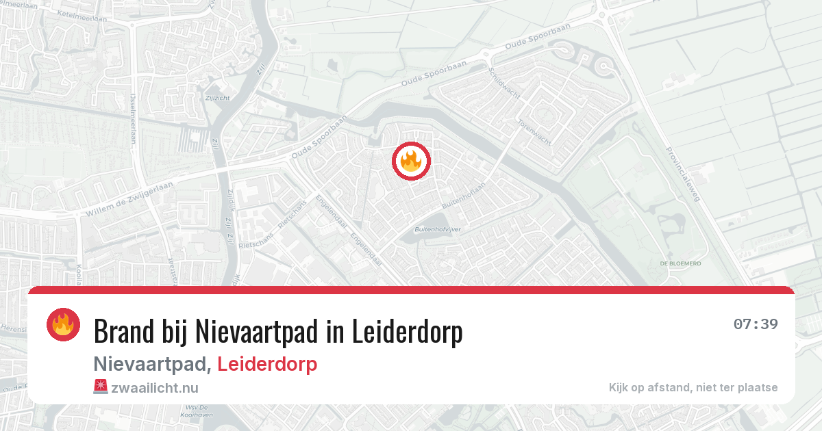 Brand bij Nievaartpad in Leiderdorp — 19 mei 2026